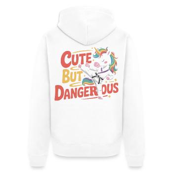 Niedlich doch gefährlich Einhorn Karate - Unisex Premium Organic Zip Hoodie - white - Back - Thijin (182cm)