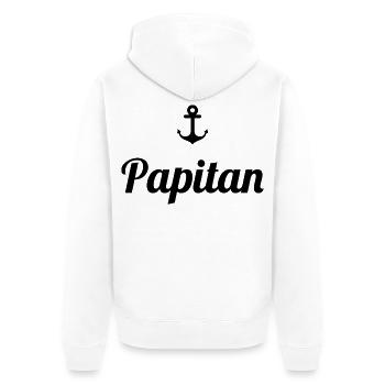 Papitän Funny Pun Capitaine Papa Ancre - Veste à capuche bio Premium Unisexe - blanc - Dos - Thijin (182cm)