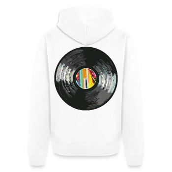 Vinyl_5 - Veste à capuche bio Premium Unisexe - blanc - Dos - Thijin (182cm)