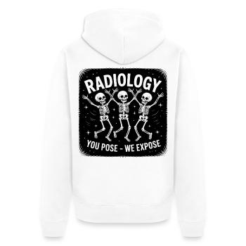 Radiology Skeletons Dancing - Unisex Premium Organic Zip Hoodie - white - Back - Thijin (182cm)