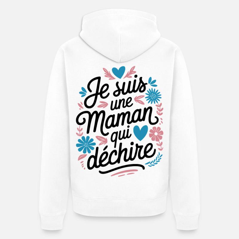 Ich bin eine Killer-Mutter - Unisex Premium Bio Zip Hoodie - Weiß