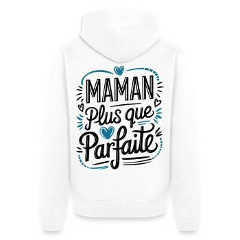 More than perfect mom - Unisex Premium Organic Zip Hoodie - white - Back - Thijin (182cm)