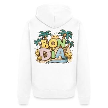Gift Souvenir Bon Dia Cultural Expression Cata - Unisex Premium Organic Zip Hoodie - white - Back - Thijin (182cm)