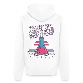 Technicien de laboratoire Faites-moi confiance I Pipette Technicien de laboratoire - Veste à capuche bio Premium Unisexe - blanc - Dos - Thijin (182cm)