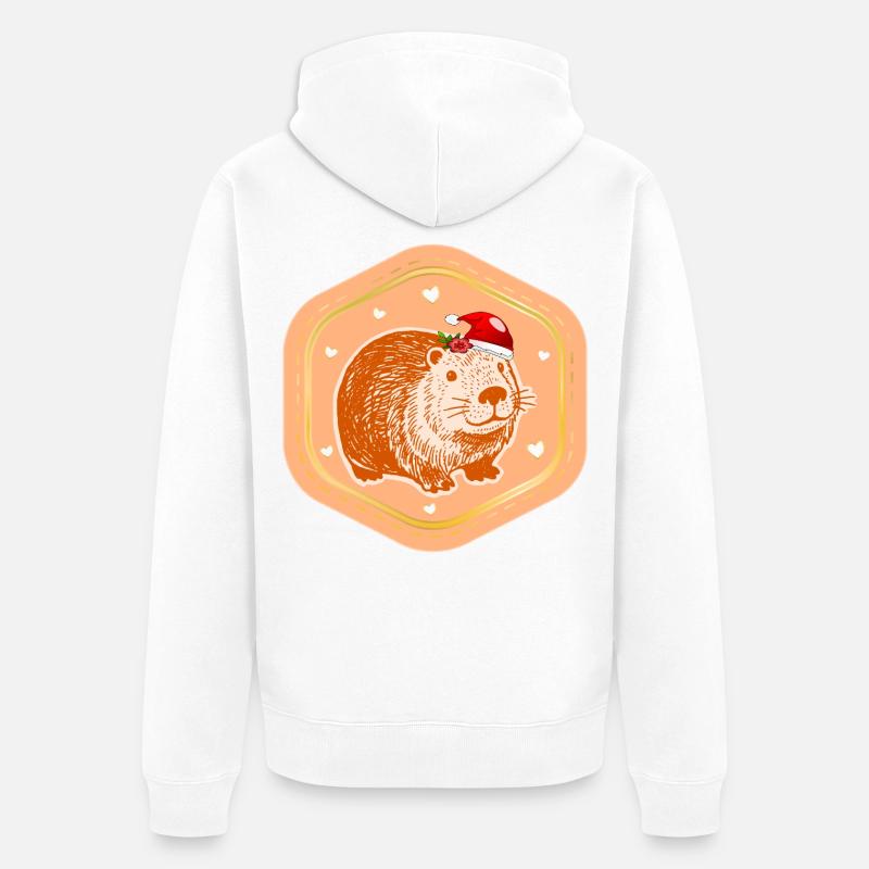 CAPYBARA DE NOËL SAINT-NICOLAS - Veste à capuche bio Premium Unisexe - blanc