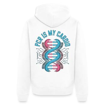La PCR est mon travail de laboratoire cardio - Veste à capuche bio Premium Unisexe - blanc - Dos - Thijin (182cm)