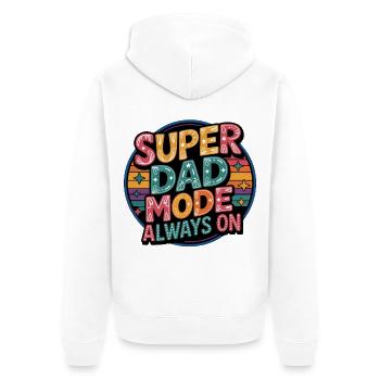 Mode papa rétro toujours activé - Veste à capuche bio Premium Unisexe - blanc - Dos - Thijin (182cm)