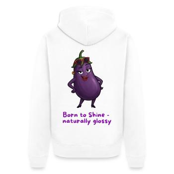 Born to Shine – Aubergine naturellement brillante - Veste à capuche bio Premium Unisexe - blanc - Dos - Thijin (182cm)