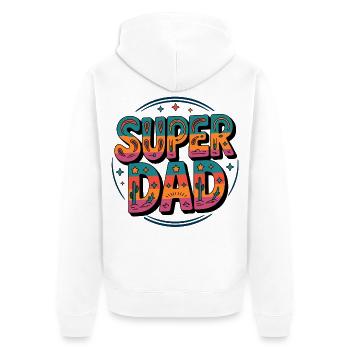 Super Papa Super Dad - Unisex Premium Organic Zip Hoodie - white - Back - Thijin (182cm)