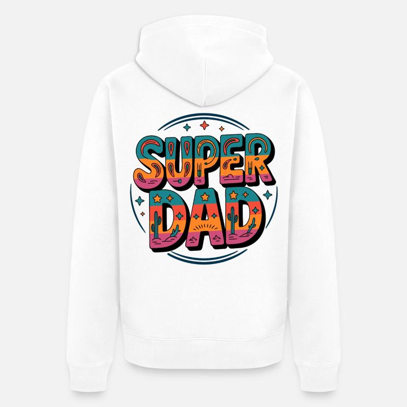 Super Papa Super Dad - Veste à capuche bio Premium Unisexe - blanc