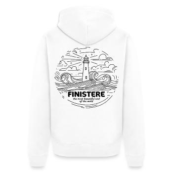 Finistère Souvenir Bretagne Fierté - Veste à capuche bio Premium Unisexe - blanc - Dos - Thijin (182cm)
