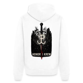 Honor i Krew Art de la résistance polonaise - Veste à capuche bio Premium Unisexe - blanc - Dos - Thijin (182cm)