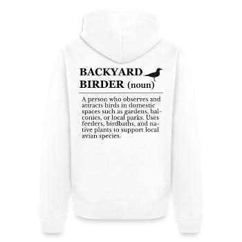 Vogelbeobachtung im Garten - Unisex Premium Bio Zip Hoodie - Weiß - Hinten - Thijin (182cm)