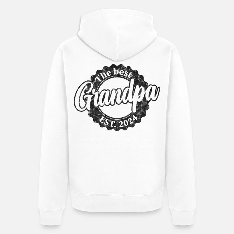Le meilleur papy depuis 2024 - Veste à capuche bio Premium Unisexe - blanc