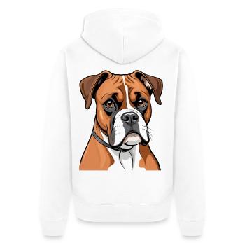 Portrait de boxeur - Veste à capuche bio Premium Unisexe - blanc - Dos - Thijin (182cm)