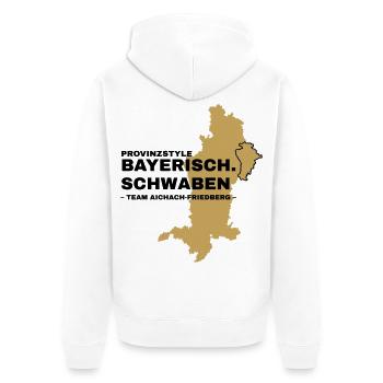Swabia | AICHACH-FRIEDBERG - Unisex Premium Organic Zip Hoodie - white - Back - Thijin (182cm)
