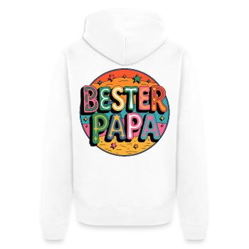 Best Dad Color Explosion - Unisex Premium Organic Zip Hoodie - white - Back - Thijin (182cm)