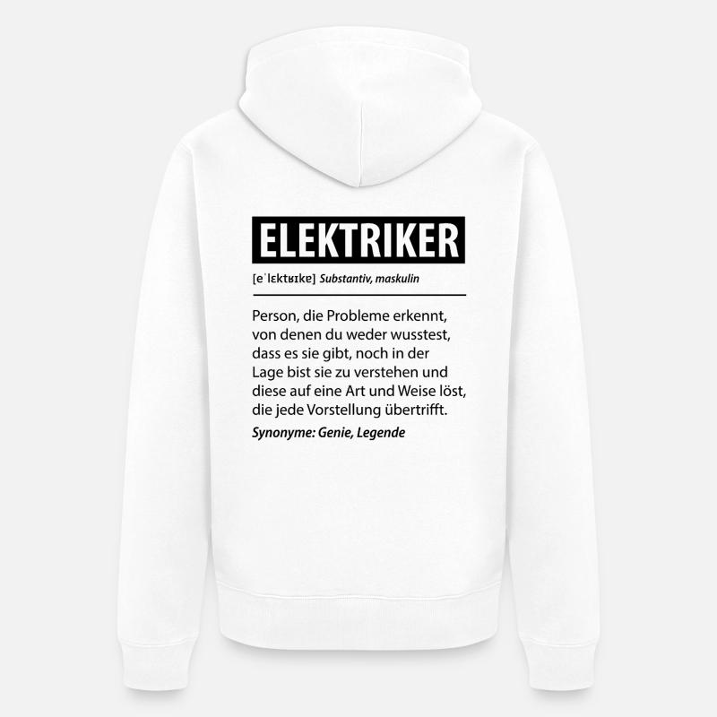 Elektriker Strom Experte Beruf Lustige Geschenk - Unisex Premium Bio Zip Hoodie - Weiß