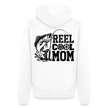 Pêche, pêcheur, pêcheur, pêcheur, poisson, moulinet, Cool Mom - Veste à capuche bio Premium Unisexe - blanc - Dos - Thijin (182cm)