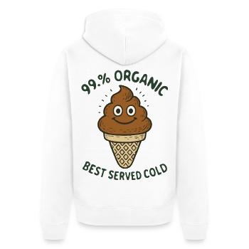 Funny 99 Percent  Organic Retro Humor T-Shirt - Unisex Premium Organic Zip Hoodie - white - Back - Thijin (182cm)