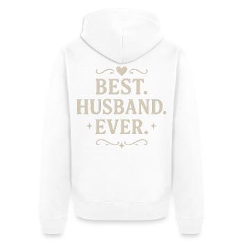 Husband Gift Love Partner Valentine's Day Husband - Unisex Premium Organic Zip Hoodie - white - Back - Thijin (182cm)