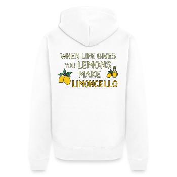 When Life Gives You Lemons Make Limoncello – Humor - Unisex Premium Bio Zip Hoodie - Weiß - Hinten - Thijin (182cm)