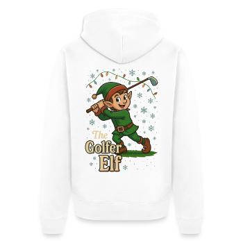 The Golfer Elf Funny Golf Player Design - Unisex Premium Organic Zip Hoodie - white - Back - Thijin (182cm)