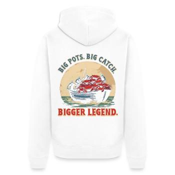 Alaska King Crab Big Pots Big Catch - Unisex Premium Organic Zip Hoodie - white - Back - Thijin (182cm)