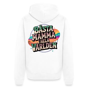 Beste Mama der Welt - Unisex Premium Bio Zip Hoodie - Weiß - Hinten - Thijin (182cm)