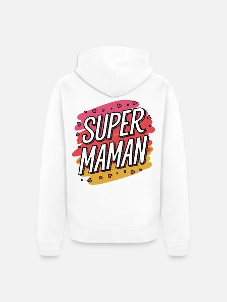 Super-Mama - Unisex Premium Bio Zip Hoodie - Weiß