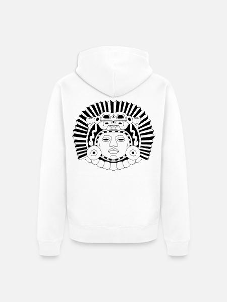 Aztec Dragon King (Black) - Unisex Premium Organic Zip Hoodie - white