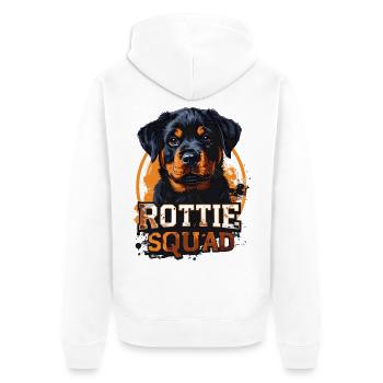 Rottie Squad – Conception Rottweiler solide - Veste à capuche bio Premium Unisexe - blanc - Dos - Thijin (182cm)
