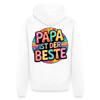 DAD IS THE BEST - Unisex Premium Organic Zip Hoodie - white - Back - Thijin (182cm)