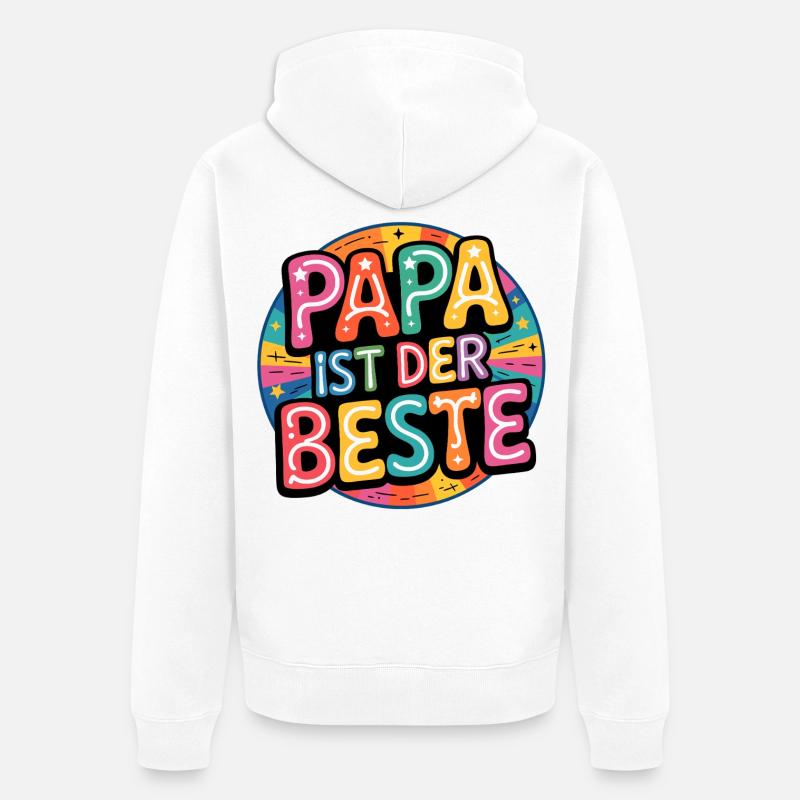 PAPA EST LE MEILLEUR - Veste à capuche bio Premium Unisexe - blanc