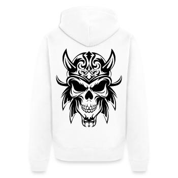 Stylized skull with a tribal look - Unisex Premium Organic Zip Hoodie - white - Back - Thijin (182cm)