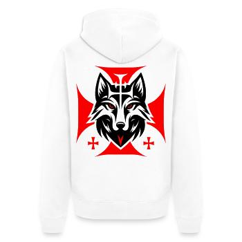 Demon Silhouette - Unisex Premium Organic Zip Hoodie - white - Back - Thijin (182cm)