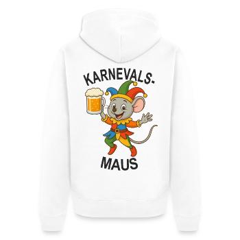 Karnevals Maus Faschingskostüm - Unisex Premium Bio Zip Hoodie - Weiß - Hinten - Thijin (182cm)