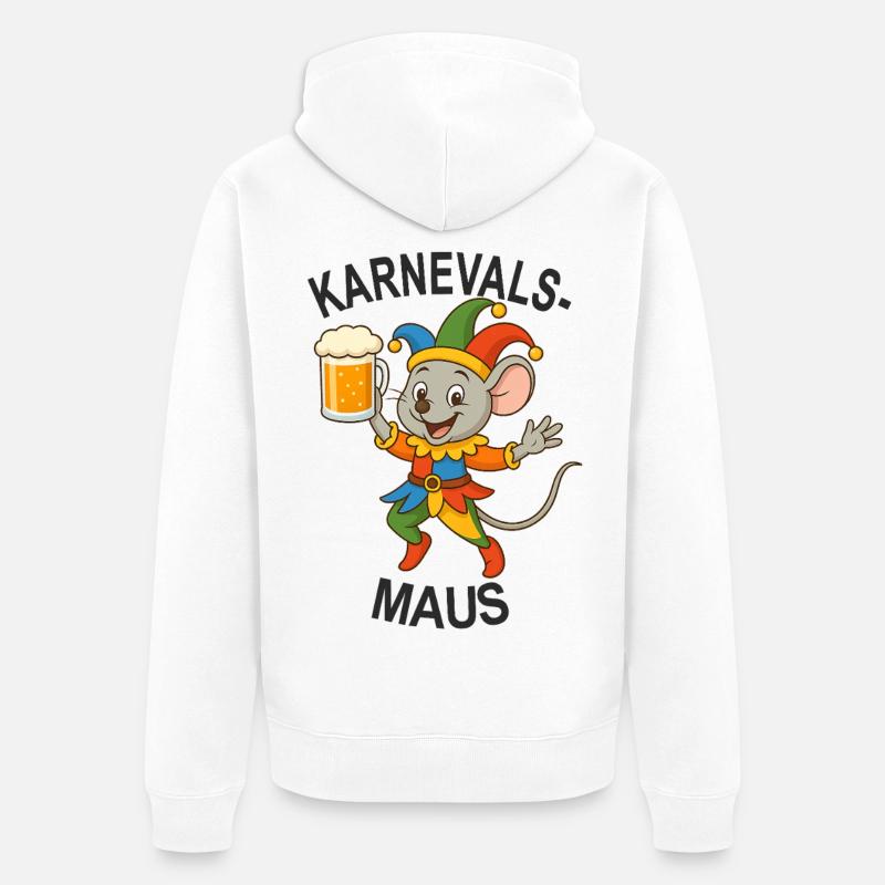 Déguisement de souris de carnaval - Veste à capuche bio Premium Unisexe - blanc