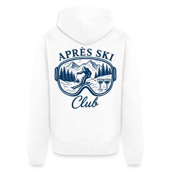 Après Ski Club Skifahren Winter Party Urlaub - Unisex Premium Bio Zip Hoodie - Weiß - Hinten - Thijin (182cm)
