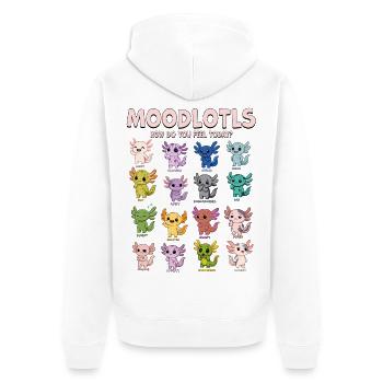 Moodlotls Axolotl Emotions Chart Cute Kawaii - Unisex Premium Organic Zip Hoodie - white - Back - Thijin (182cm)