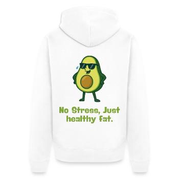 avocat relax graisse saine dessin animé - Veste à capuche bio Premium Unisexe - blanc - Dos - Thijin (182cm)