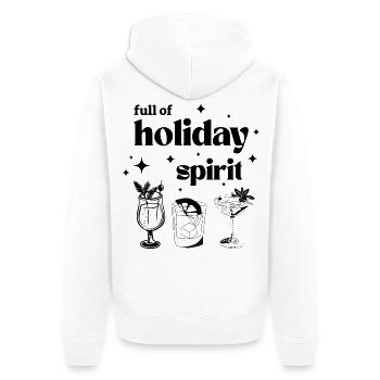 Voller Urlaubsstimmung - Unisex Premium Bio Zip Hoodie - Weiß - Hinten - Thijin (182cm)