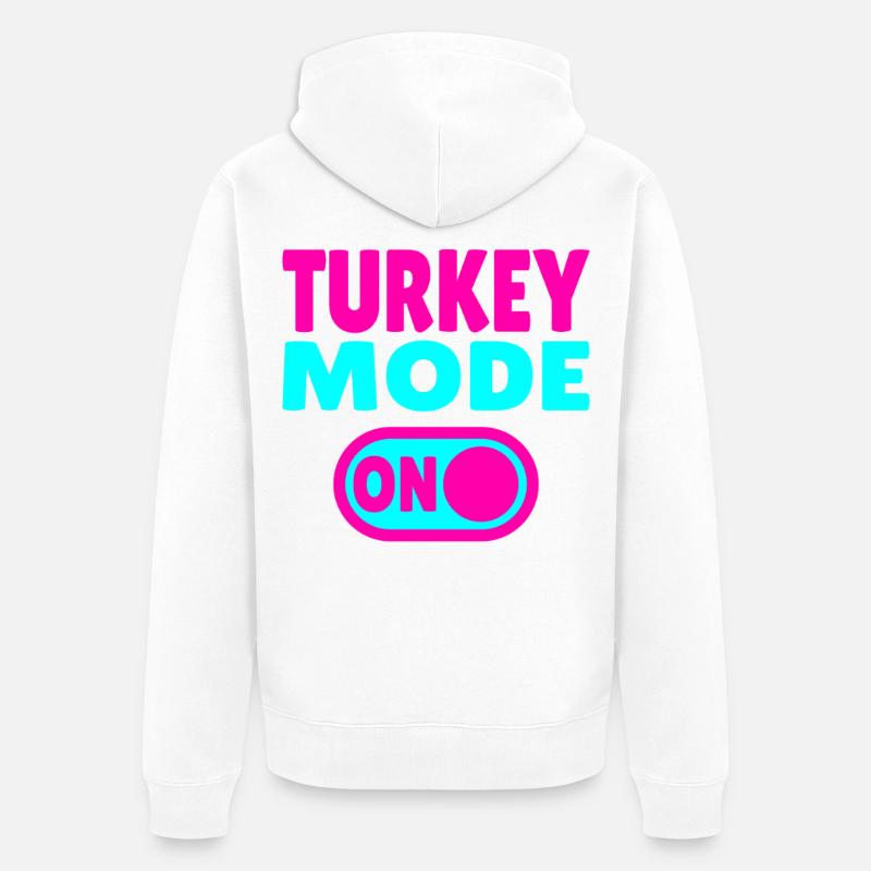 Mode dinde activé - Veste à capuche bio Premium Unisexe - blanc