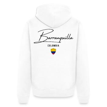 Barranquilla, Kolumbien, ich liebe Barranquilla - Unisex Premium Bio Zip Hoodie - Weiß - Hinten - Thijin (182cm)