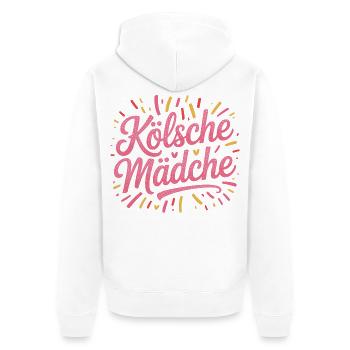 Kölsche Mädche Karneval Köln Kölle Kölsch Mädchen - Unisex Premium Bio Zip Hoodie - Weiß - Hinten - Thijin (182cm)