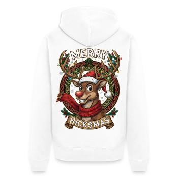 Rentier Rudolph Comic - Weihnachtsgeschenk - Unisex Premium Bio Zip Hoodie - Weiß - Hinten - Thijin (182cm)