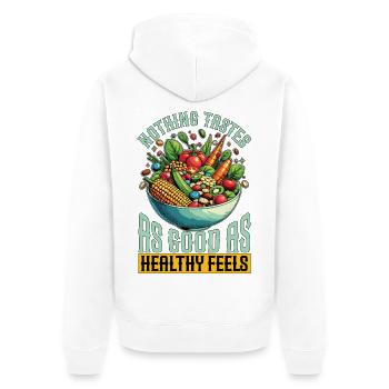 Nutritionniste Rien n’a le goût d’un bon coach de santé - Veste à capuche bio Premium Unisexe - blanc - Dos - Thijin (182cm)