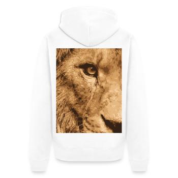 115304478_156230401_Lion_eye - Veste à capuche bio Premium Unisexe - blanc - Dos - Thijin (182cm)