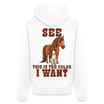 Humour Cheval Cavalier Équitation - Veste à capuche bio Premium Unisexe - blanc - Dos - Thijin (182cm)