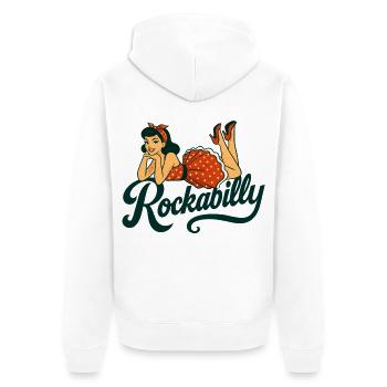 Rockabilly Pin-Up Femme Années 50 Allonge Jupon - Veste à capuche bio Premium Unisexe - blanc - Dos - Thijin (182cm)